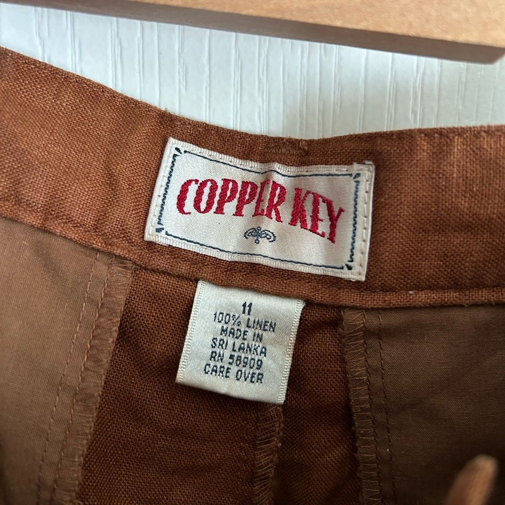 Copper Key Tan Linen Shorts - 100% Linen
